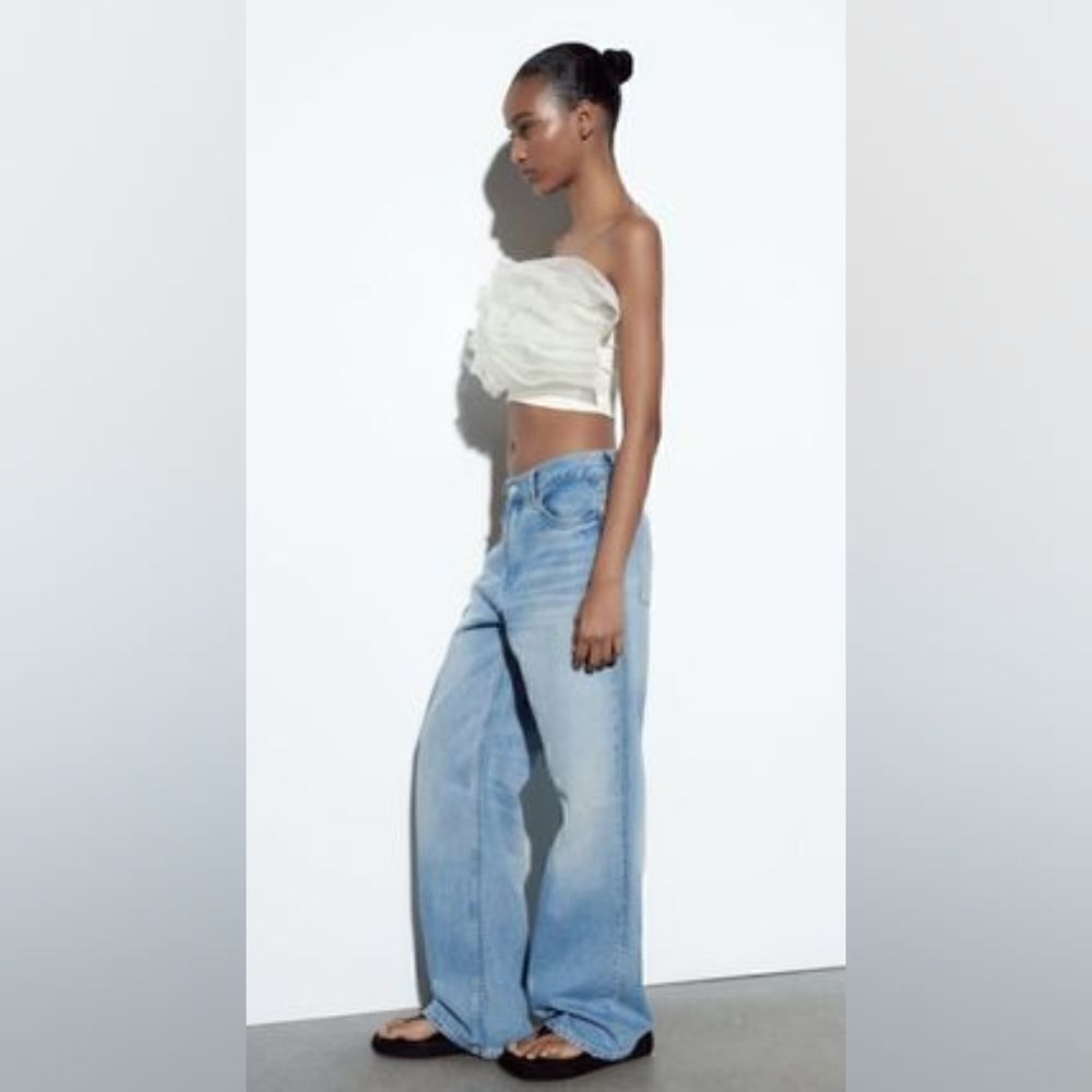 ZARA ORGANZA CROP TOP - Picture 5 of 10